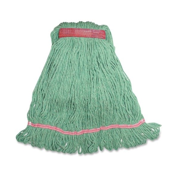 Genuine Joe Genuine Joe Wet Mop, Narrow Band, Blend, Looped, 12oz, Large, Green GJOLGR1B - main